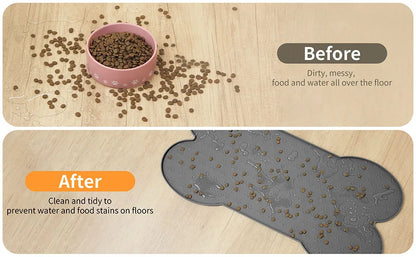 Thicker Silicone Dog Feeding Mat with Raised Edge