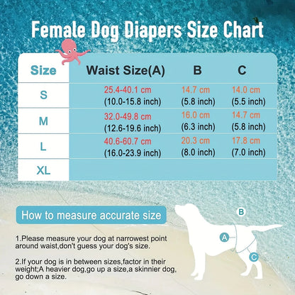 Washable Female Dog Diaper Dress