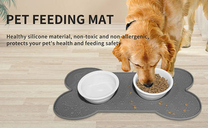 Thicker Silicone Dog Feeding Mat with Raised Edge